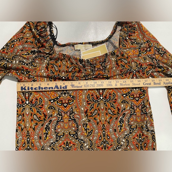 NEW Size M MICHAEL Michael Kors Ruffled Off-The-Shoulder Top Brt Trractta $88 - Picture 8 of 11